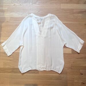 Joie Drapey Silk Raglan-Sleeved Blouse Size L